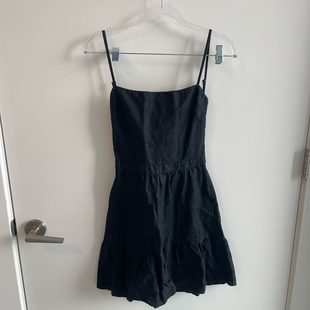 Reformation Linen Black Mini Dress